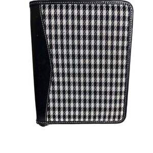 Houndstooth & Faux Leather‎ Zippered Notebook Portfolio Organizer